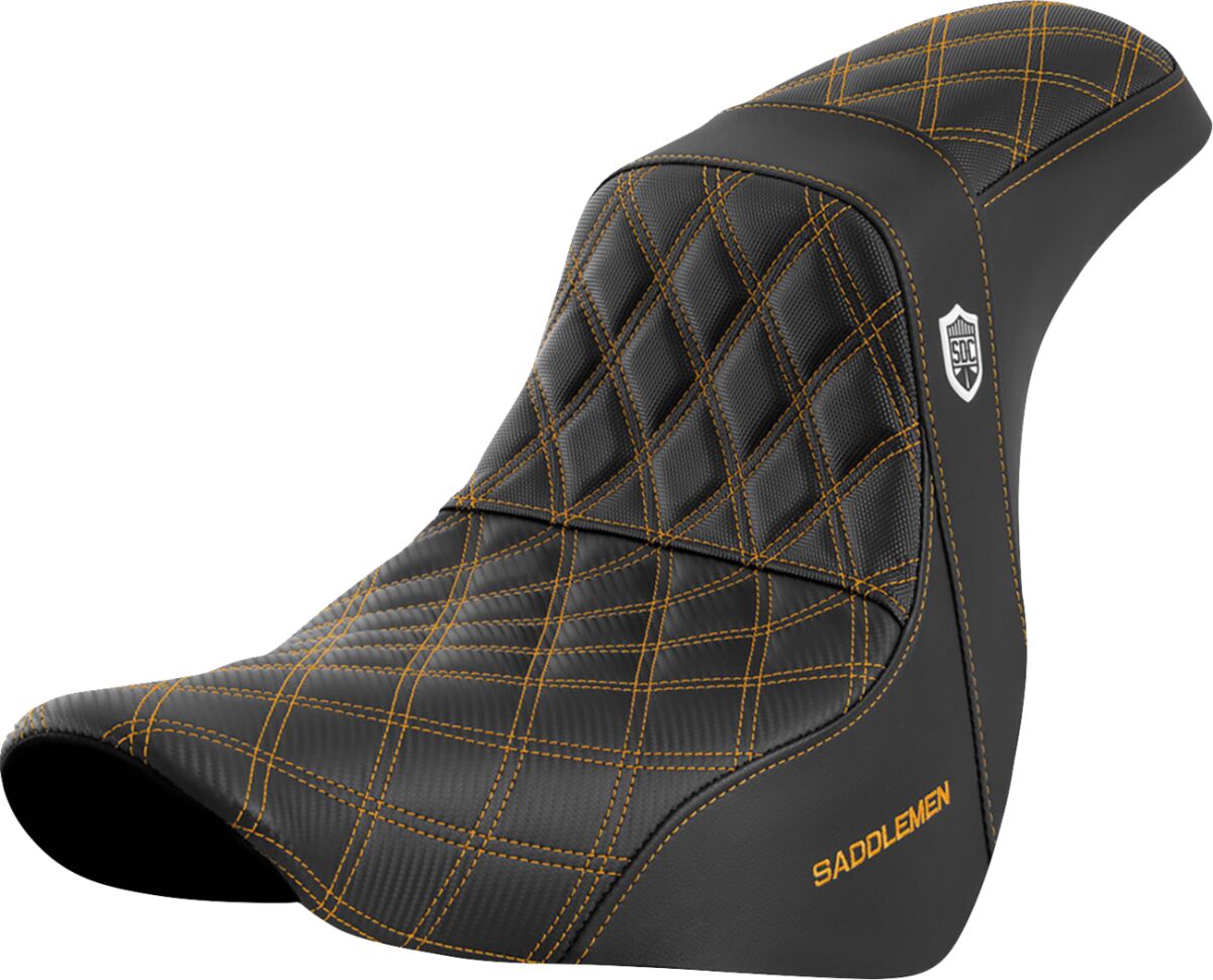SDC Pro Series Performance Gripper Seat, Gold Stitch - 18+ Softail Seat Saddlemen Default Title