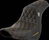 Saddlemen SDC Pro Series Performance Gripper Seat, Gold Stitch - 18+ Softail Seat Saddlemen