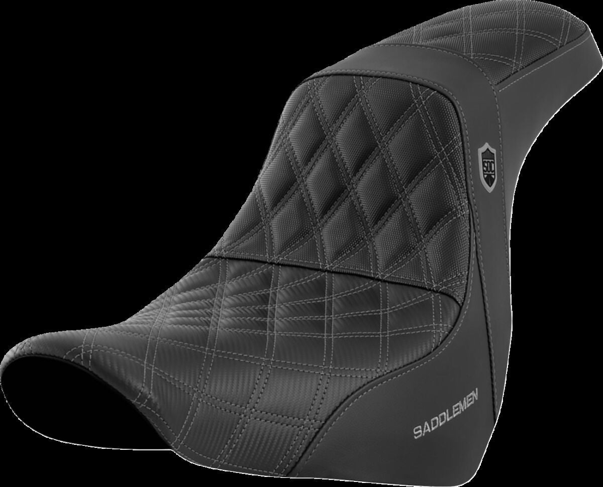 Saddlemen SDC Pro Series Performance Gripper Seat, Dark Grey Stitch - 18+ Softail Seat Saddlemen