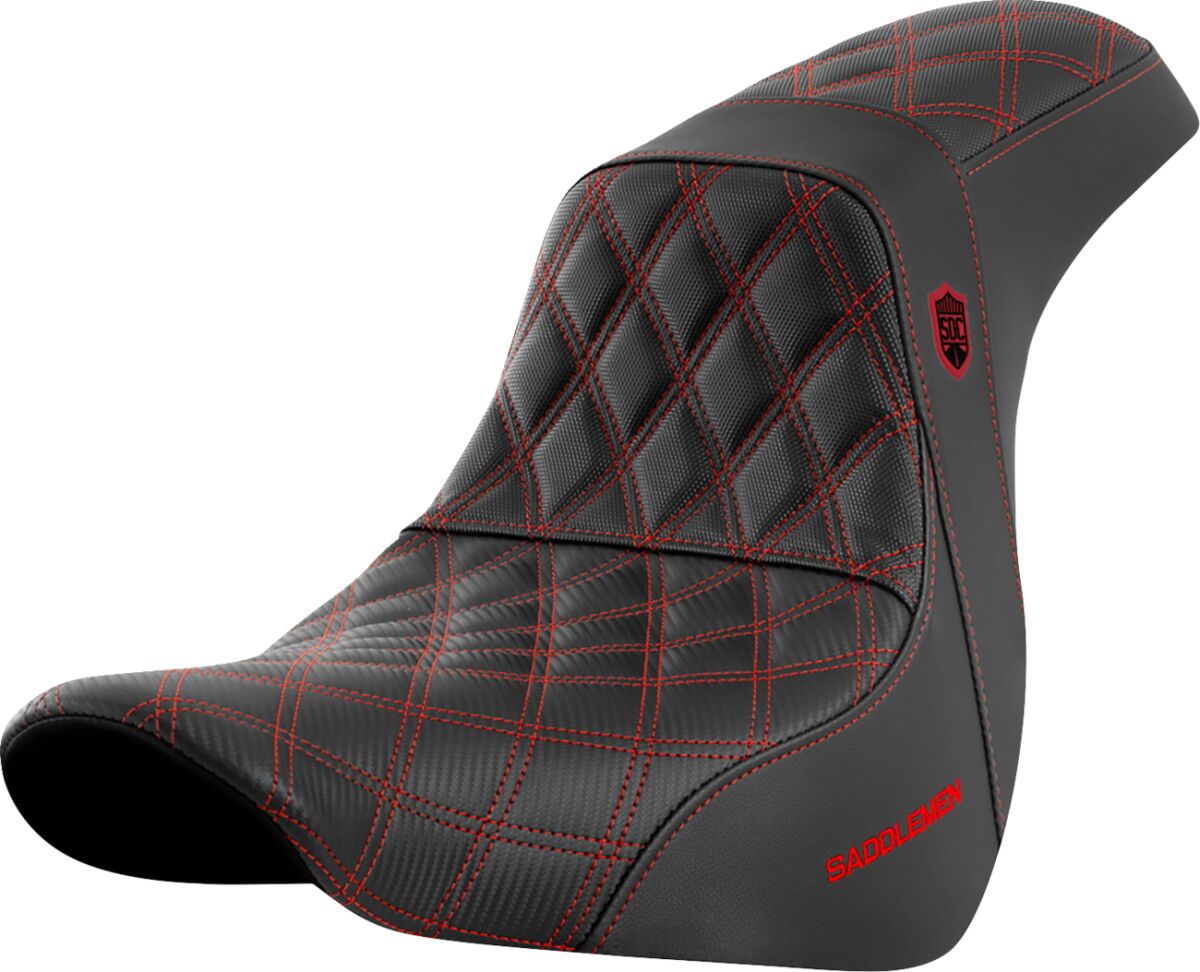 SDC Pro Series Performance Gripper Seat, Red Stitch - 18+ Softail Seat Saddlemen Default Title