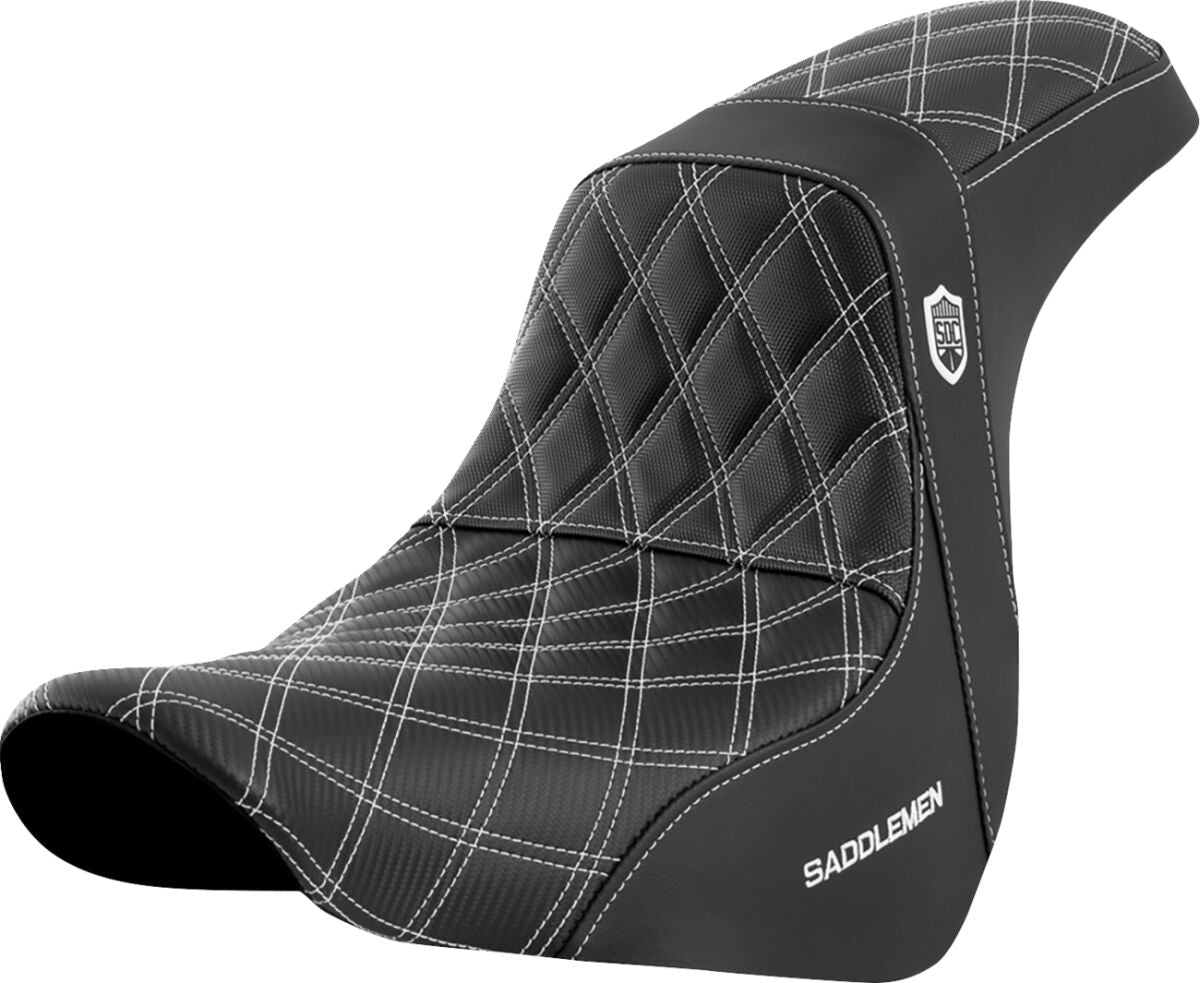 SDC Pro Series Performance Gripper Seat, White Stitch - 18+ Softail Seat Saddlemen Default Title