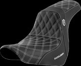 Saddlemen SDC Pro Series Performance Gripper Seat, White Stitch - 18+ Softail Seat Saddlemen