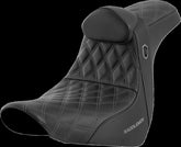 Saddlemen SDC Pro Series Performance Gripper Seat w/Lumbar Rest, Grey Stitch - 18+ Softail Seat Saddlemen