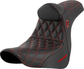 SDC Pro Series Performance Gripper Seat w/Lumbar Rest, Red Stitch - 18+ Softail Seat Saddlemen Default Title