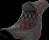 Saddlemen SDC Pro Series Performance Gripper Seat w/Lumbar Rest, Red Stitch - 18+ Softail Seat Saddlemen