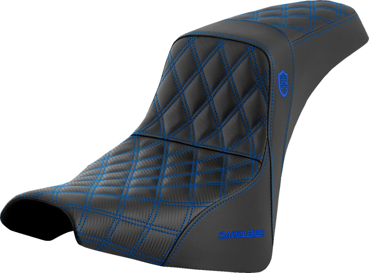 SDC Pro Series Performance Gripper Seat, Blue Stitch - 18+ Softail Seat Saddlemen Default Title