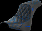 Saddlemen SDC Pro Series Performance Gripper Seat, Blue Stitch - 18+ Softail Seat Saddlemen