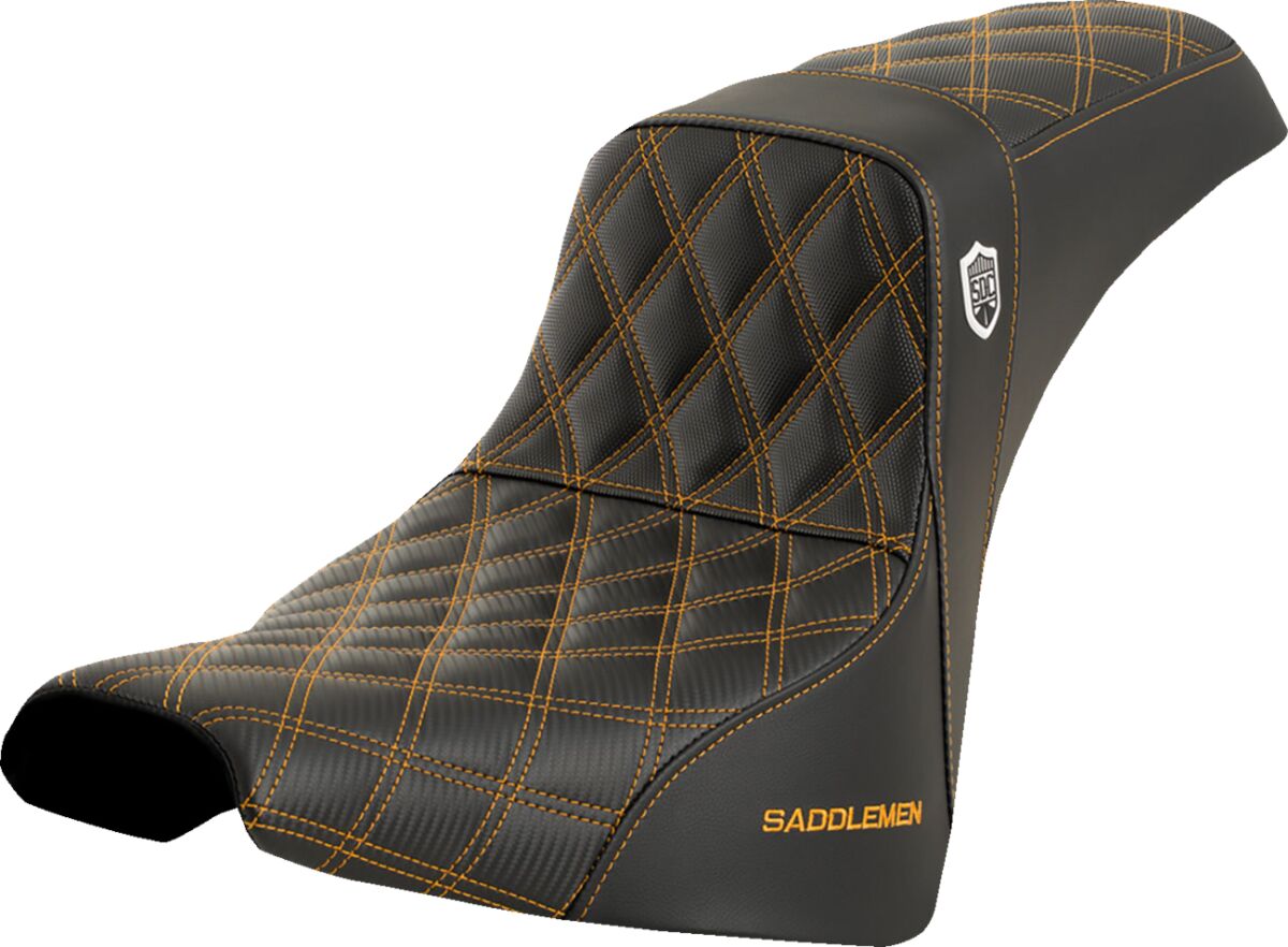 SDC Pro Series Performance Gripper Seat, Gold Stitch - 18+ Softail Seat Saddlemen Default Title