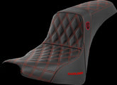 Saddlemen SDC Pro Series Performance Gripper Seat, Red Stitch - 18+ Softail Seat Saddlemen