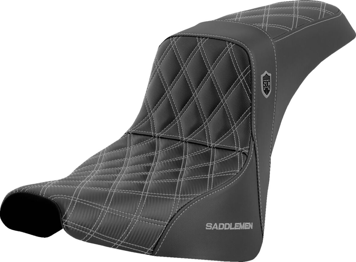 SDC Pro Series Performance Gripper Seat, Silver Stitch - 18+ Softail Seat Saddlemen Default Title