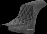 Saddlemen SDC Pro Series Performance Gripper Seat, Silver Stitch - 18+ Softail Seat Saddlemen