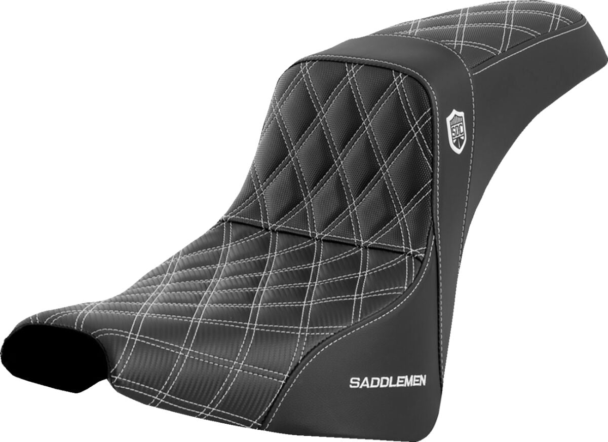 SDC Pro Series Performance Gripper Seat, White Stitch - 18+ Softail Seat Saddlemen Default Title