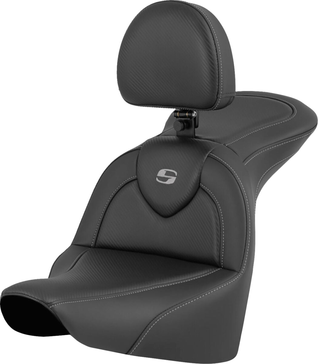 Saddlemen Roadsofa CF With Driver's Backrest Seat - 18+ Softail (Fat Boy FLFB/FLFBS, 2023-25 Breakout) Seat Saddlemen