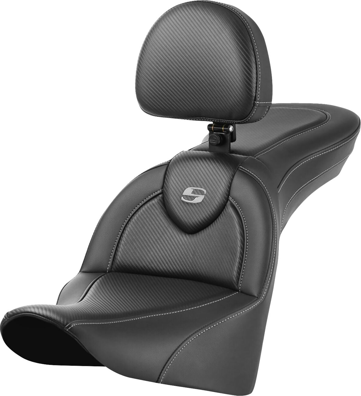 Saddlemen Roadsofa CF With Driver's Backrest Seat - 18+ Softail (FLDE Softail Deluxe, FLHC/S Softail Heritage & Heritage Classic, FLSL Softail Slim) Seat Saddlemen