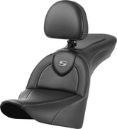 Saddlemen Roadsofa CF With Driver's Backrest Seat - 18+ Softail (FLDE Softail Deluxe, FLHC/S Softail Heritage & Heritage Classic, FLSL Softail Slim) Seat Saddlemen