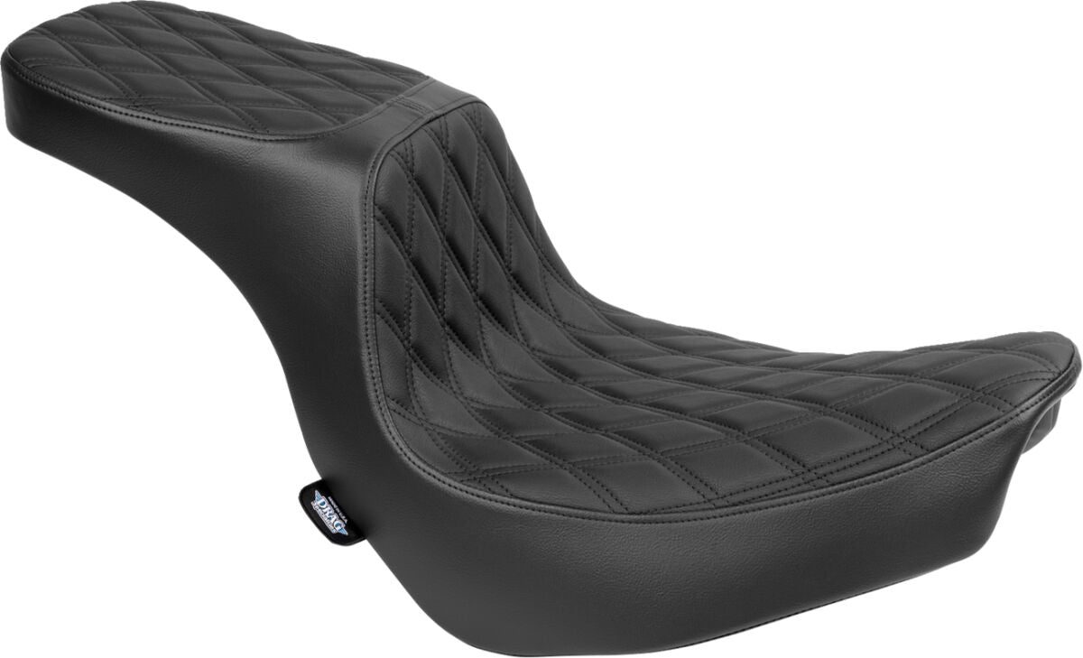 Drag Specialties Seats Predator 2 Up Seat Double Diamond Black Stitching Fl/Fx Seat Drag Specialties