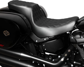 Drag Specialties Seats Predator 2 Up Seat Double Diamond Black Stitching Fl/Fx Seat Drag Specialties