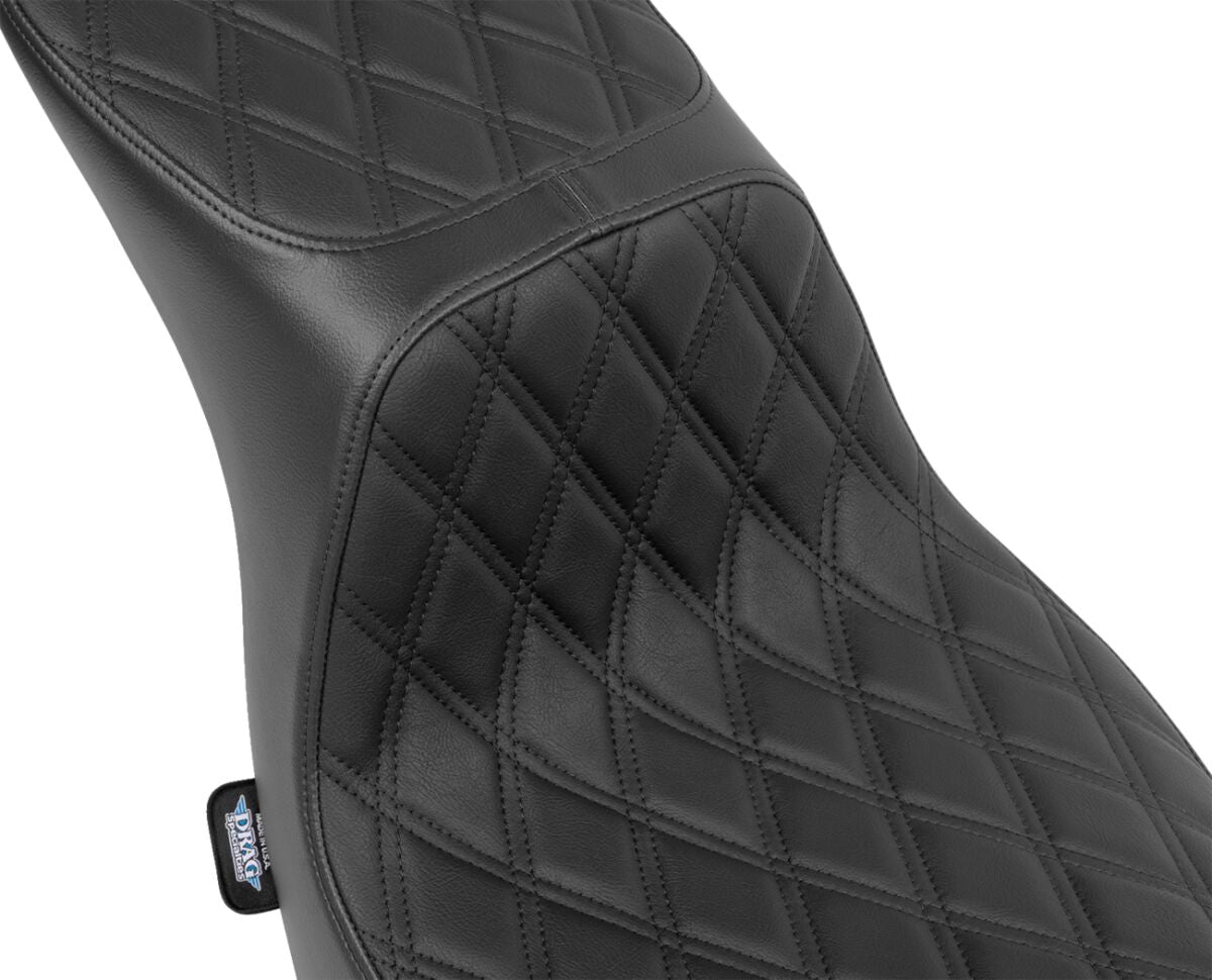 Drag Specialties Seats Predator 2 Up Seat Double Diamond Black Stitching Fl/Fx Seat Drag Specialties