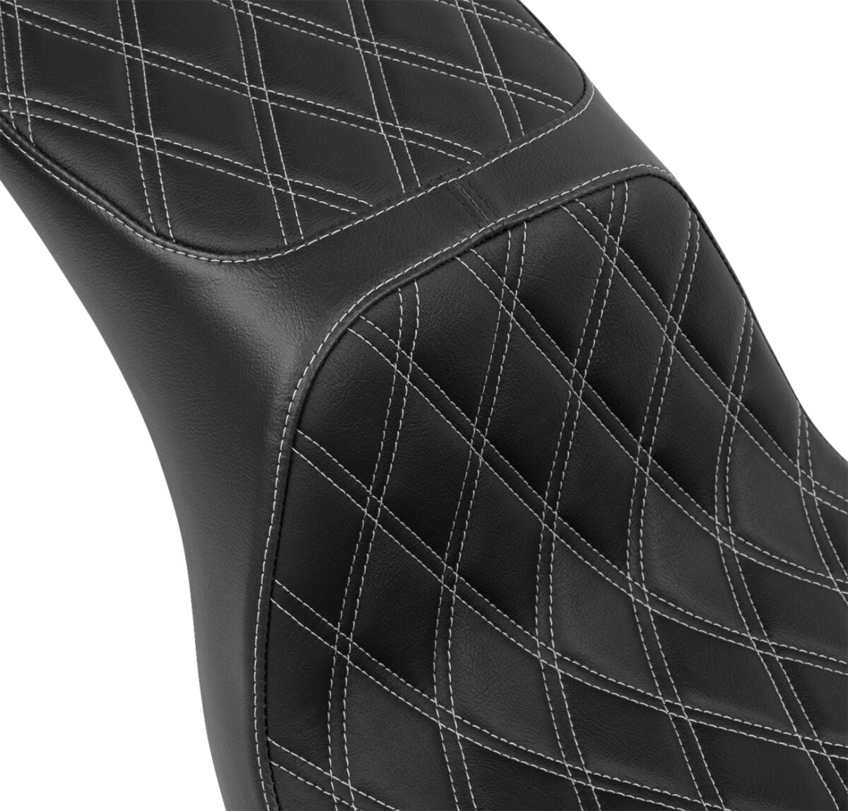 Drag Specialties Seats Predator 2 Up Seat Double Diamond Silver Stitching Fl/Fx Seat Drag Specialties Seats