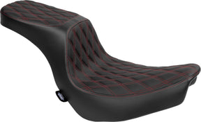Drag Specialties Seats Predator 2 Up Seat Double Diamond Red Stitching Fl/Fx Seat Drag Specialties