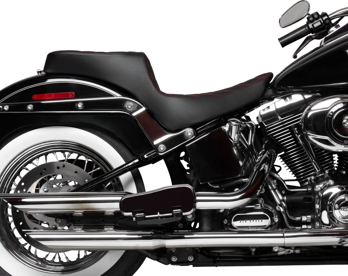 Drag Specialties Seats Predator Iii 2 Up Seat Double Diamond Red Thread Fl Seat Drag Specialties