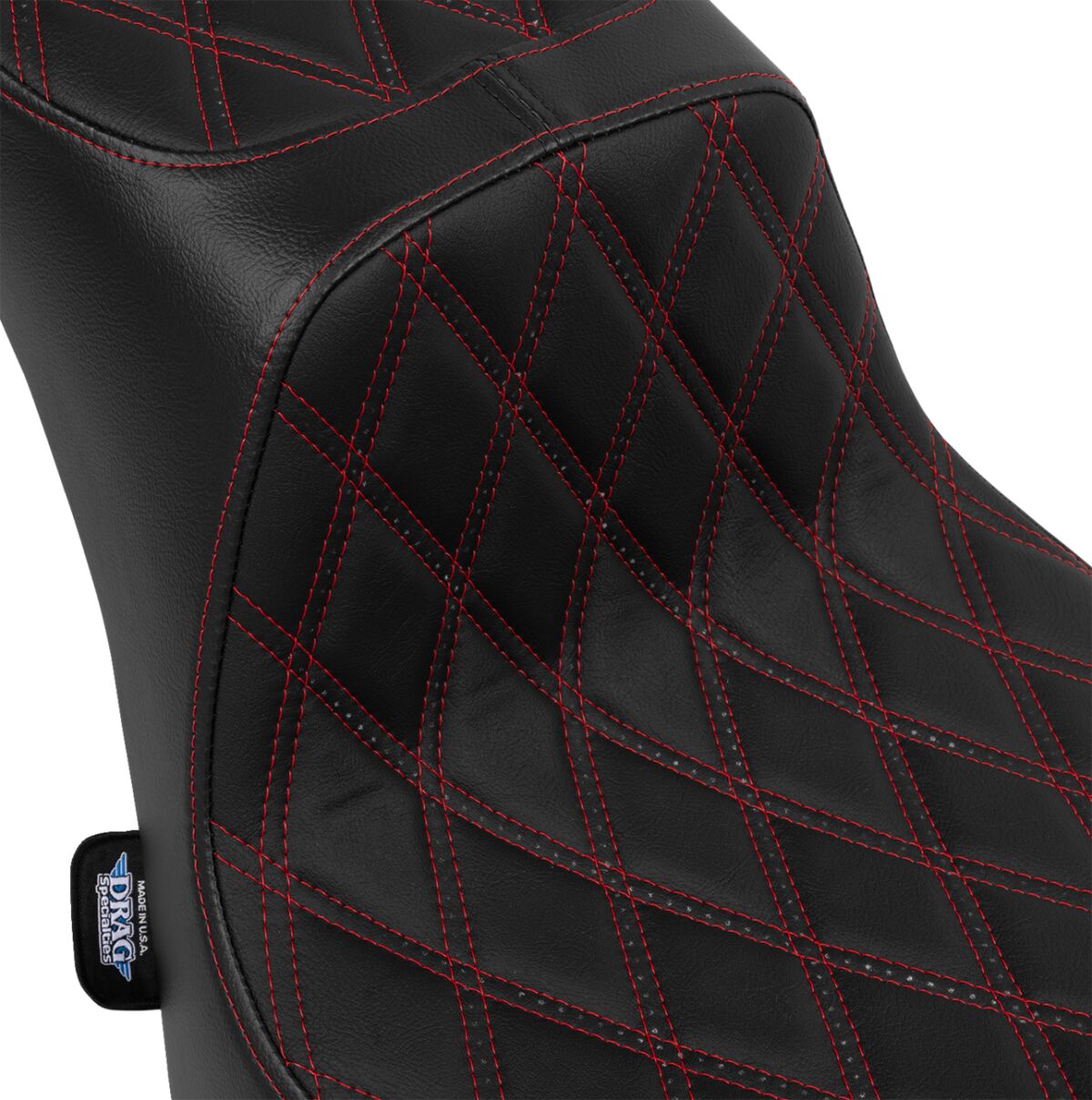 Drag Specialties Seats Predator Iii 2 Up Seat Double Diamond Red Thread Fl Seat Drag Specialties