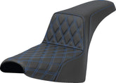 Saddlemen Step Up LS Seat, Blue Stitch - 18+ Softail (FXBB/FXST) Seat Saddlemen