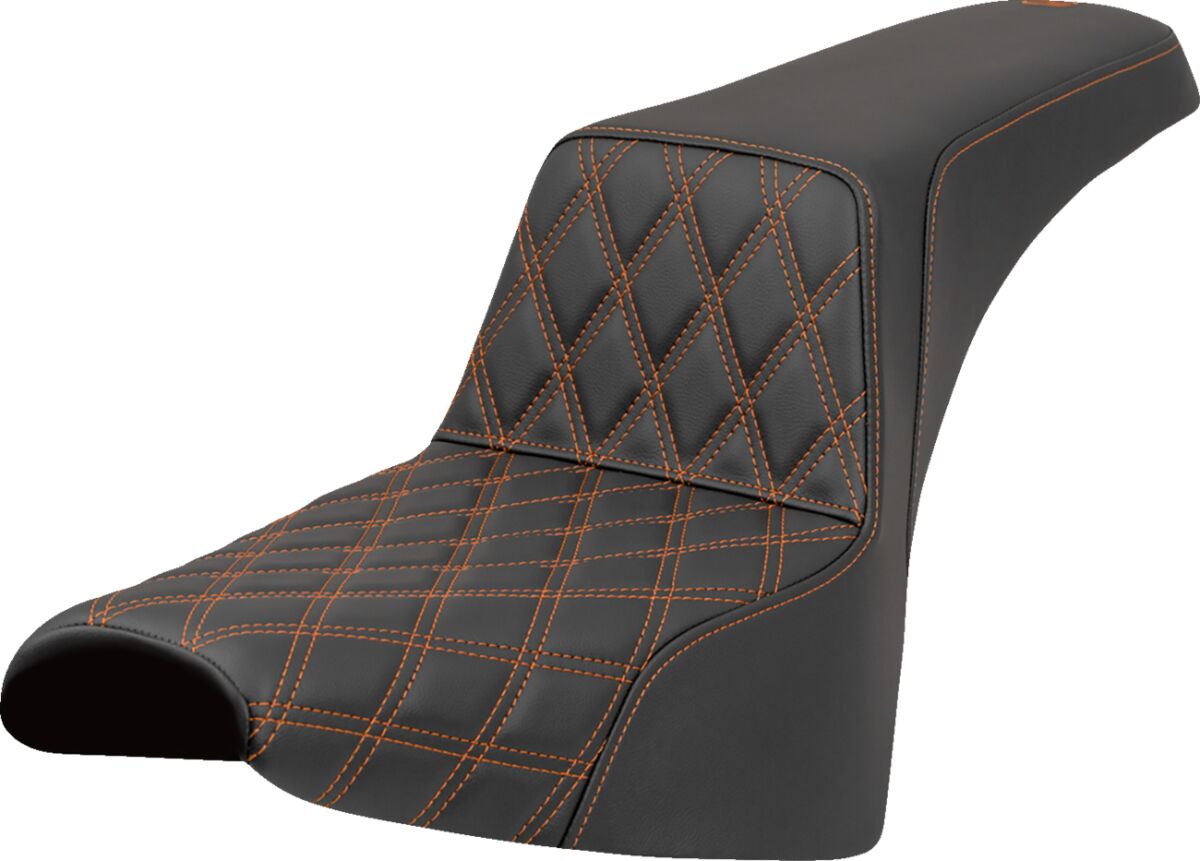 Step Up LS Seat, Orange Stitch - 18+ Softail (FXBB/FXST) Seat Saddlemen Default Title