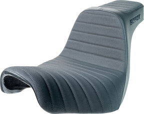 Slyfox Seat Highnoon 2up Black Vinyl SEATS-FOR HARLEY SOFTTAIL Slyfox