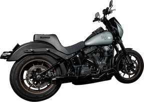 Slyfox Seat Highnoon 2up Black Vinyl SEATS-FOR HARLEY SOFTTAIL Slyfox