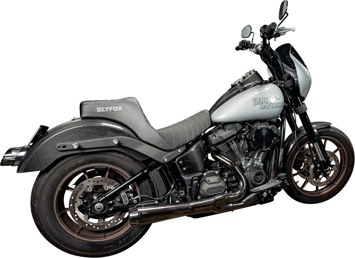 Slyfox Seat Highnoon 2 Up Blk Vinyl W/ SEATS-FOR HARLEY SOFTTAIL Slyfox