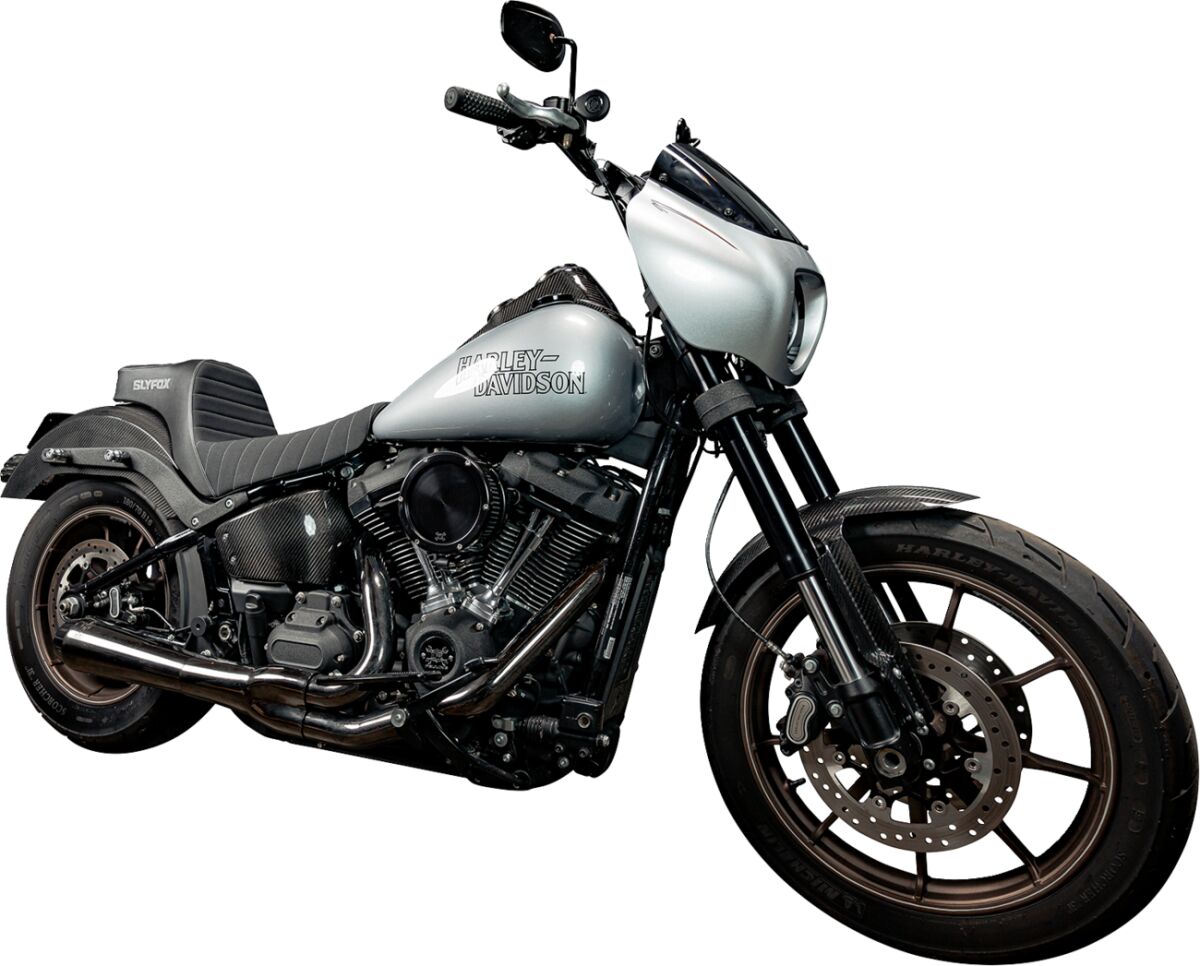 Slyfox Seat Highnoon 2 Up Blk Vinyl W/ SEATS-FOR HARLEY SOFTTAIL Slyfox