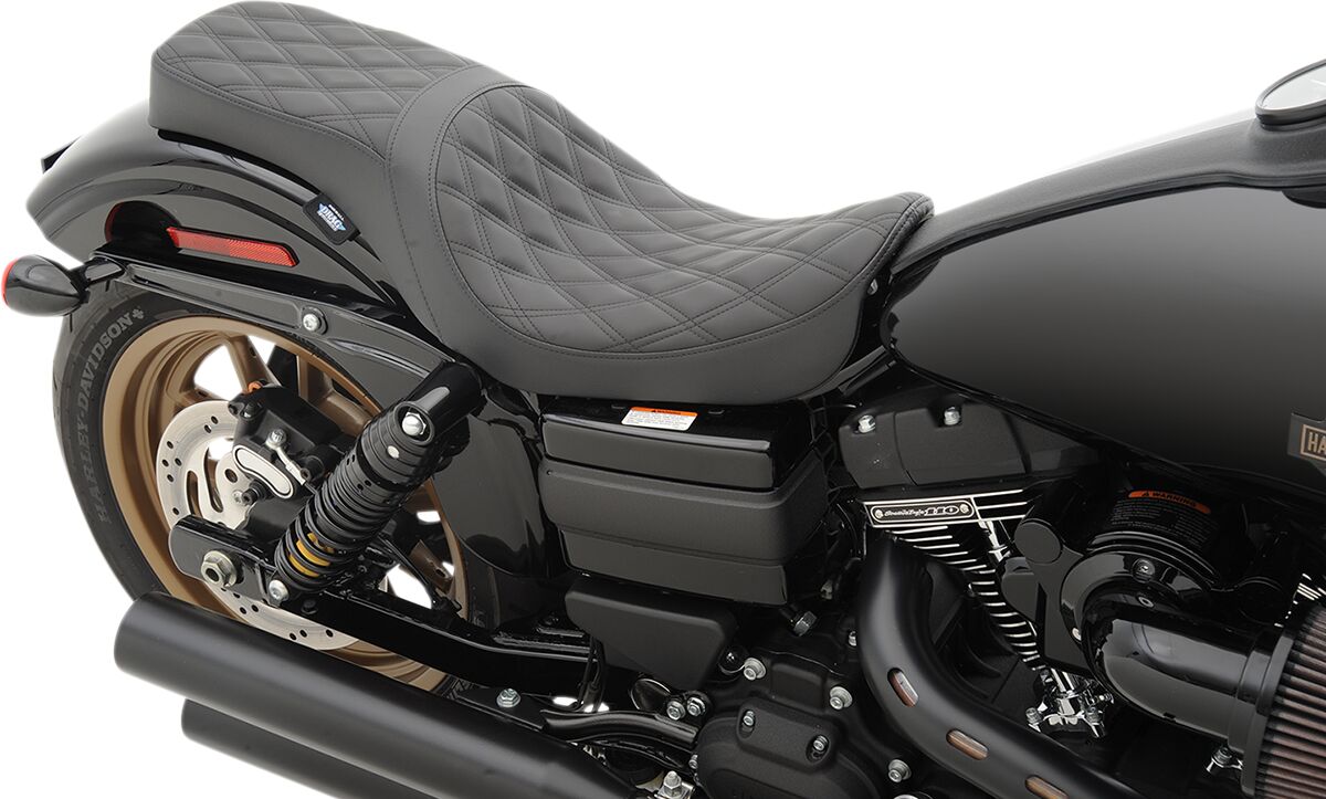 Drag Specialties Seats Seat Predator 2 Up Double Diamond Stitched Seat Drag Specialties Seats