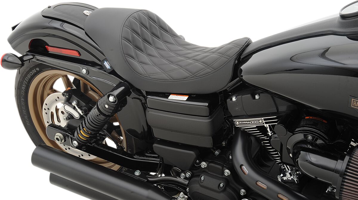 Drag Specialties Seats Seat 3/4 Solo Diamond Style Black Seat Drag Specialties