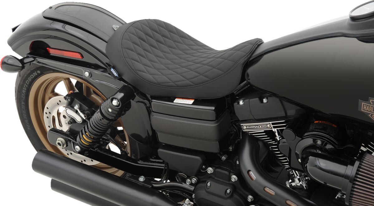 Drag Specialties Seats Seat Low Solo Diamond Style Black Seat Drag Specialties Seats
