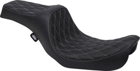 Drag Specialties Seats Seat Predator Iii Double Diamond Black/Silver Seat Drag Specialties