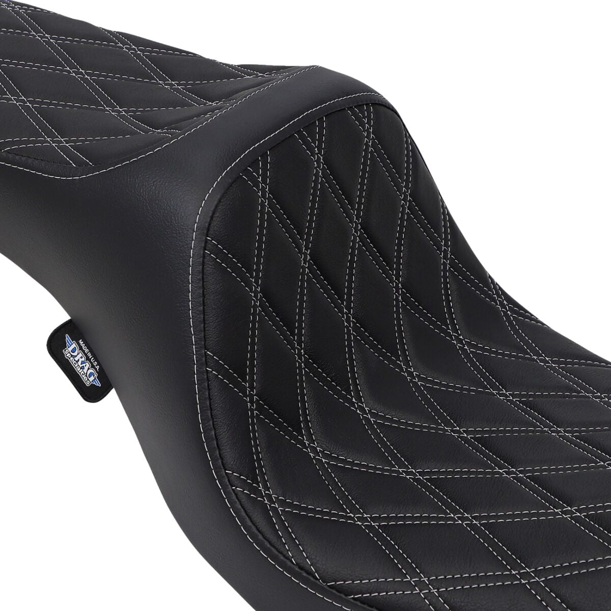 Drag Specialties Seats Seat Predator Iii Double Diamond Black/Silver Seat Drag Specialties