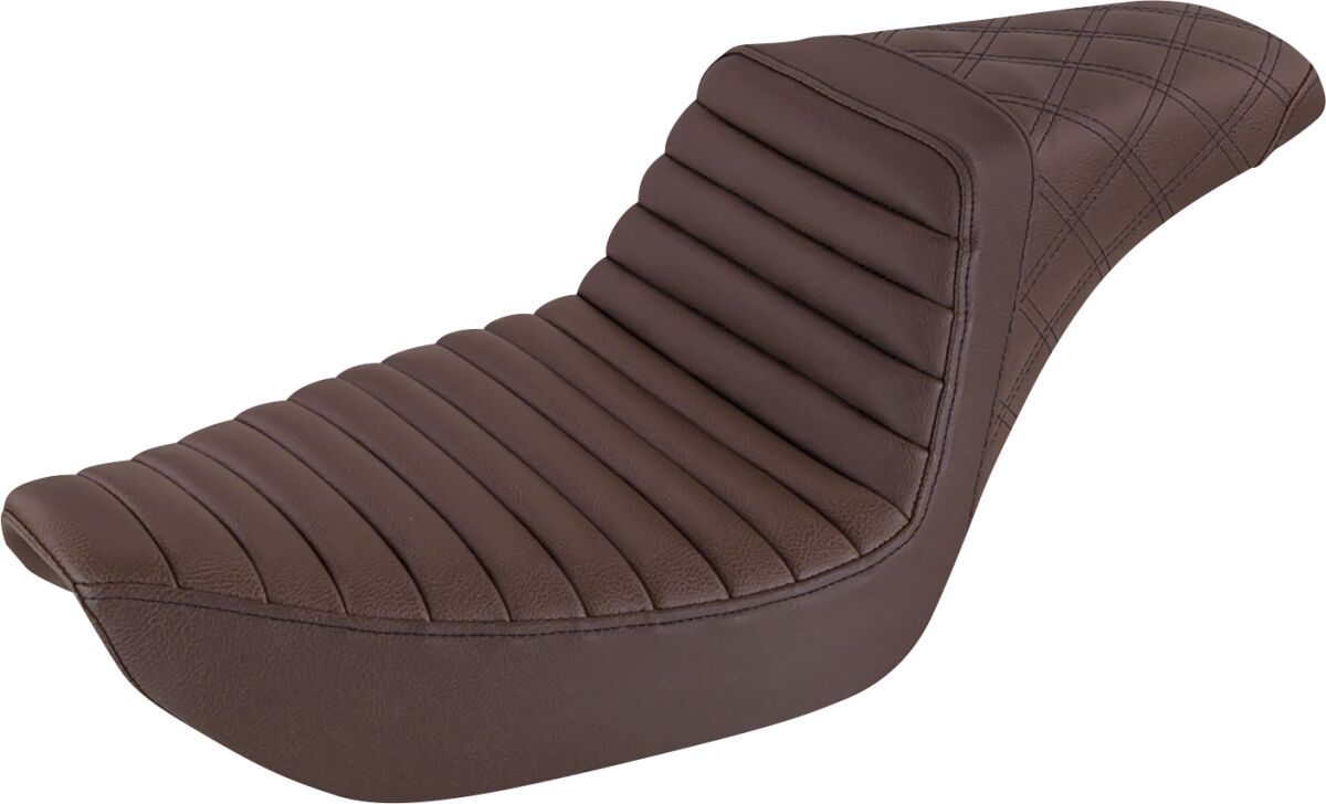 Saddlemen Step Up Front TR & Rear LS Seat, Brown - 96-03 Dyna Seat Saddlemen