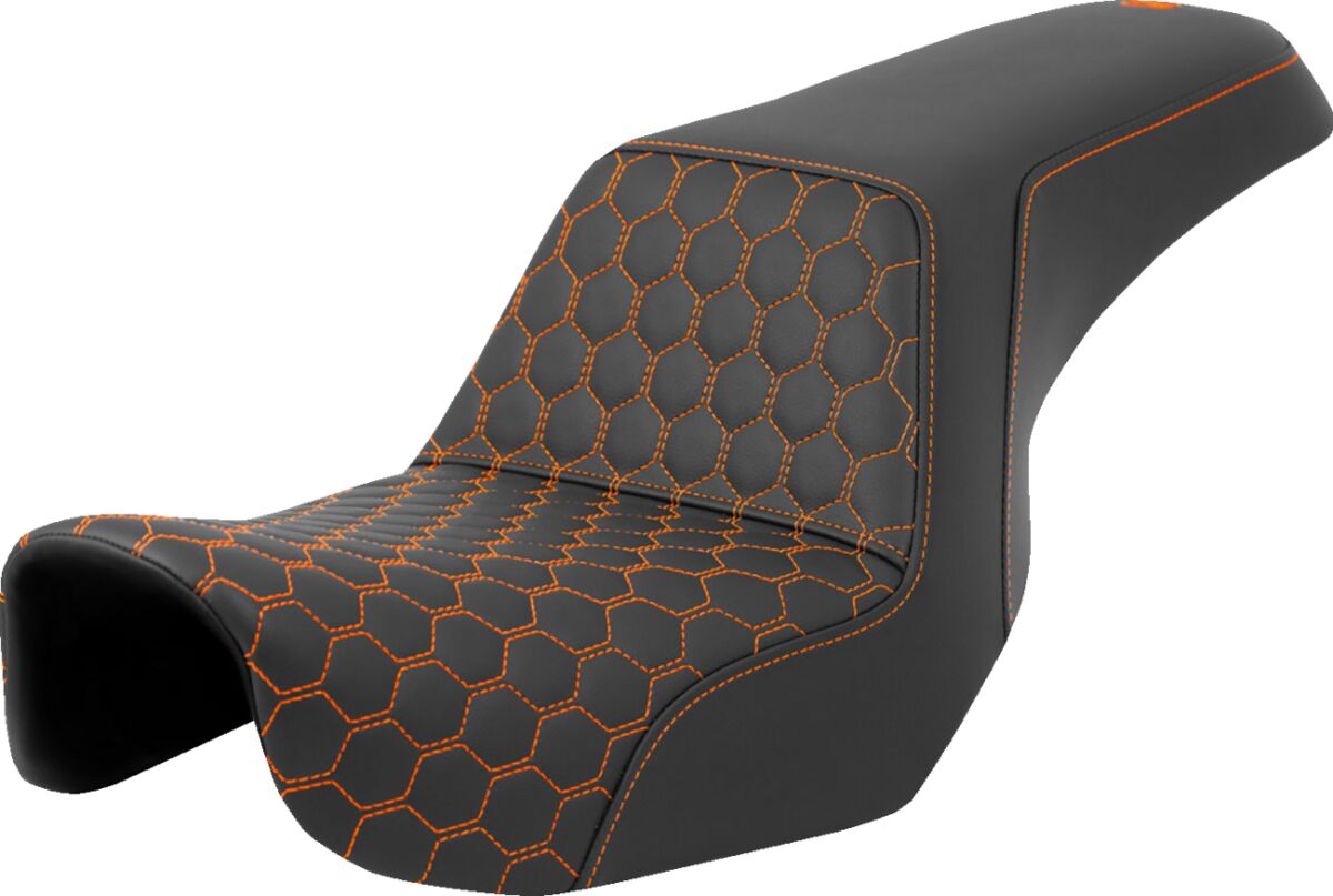 Step Up HC Seat, Orange Stitch - 06-17 Dyna Seat Saddlemen Default Title