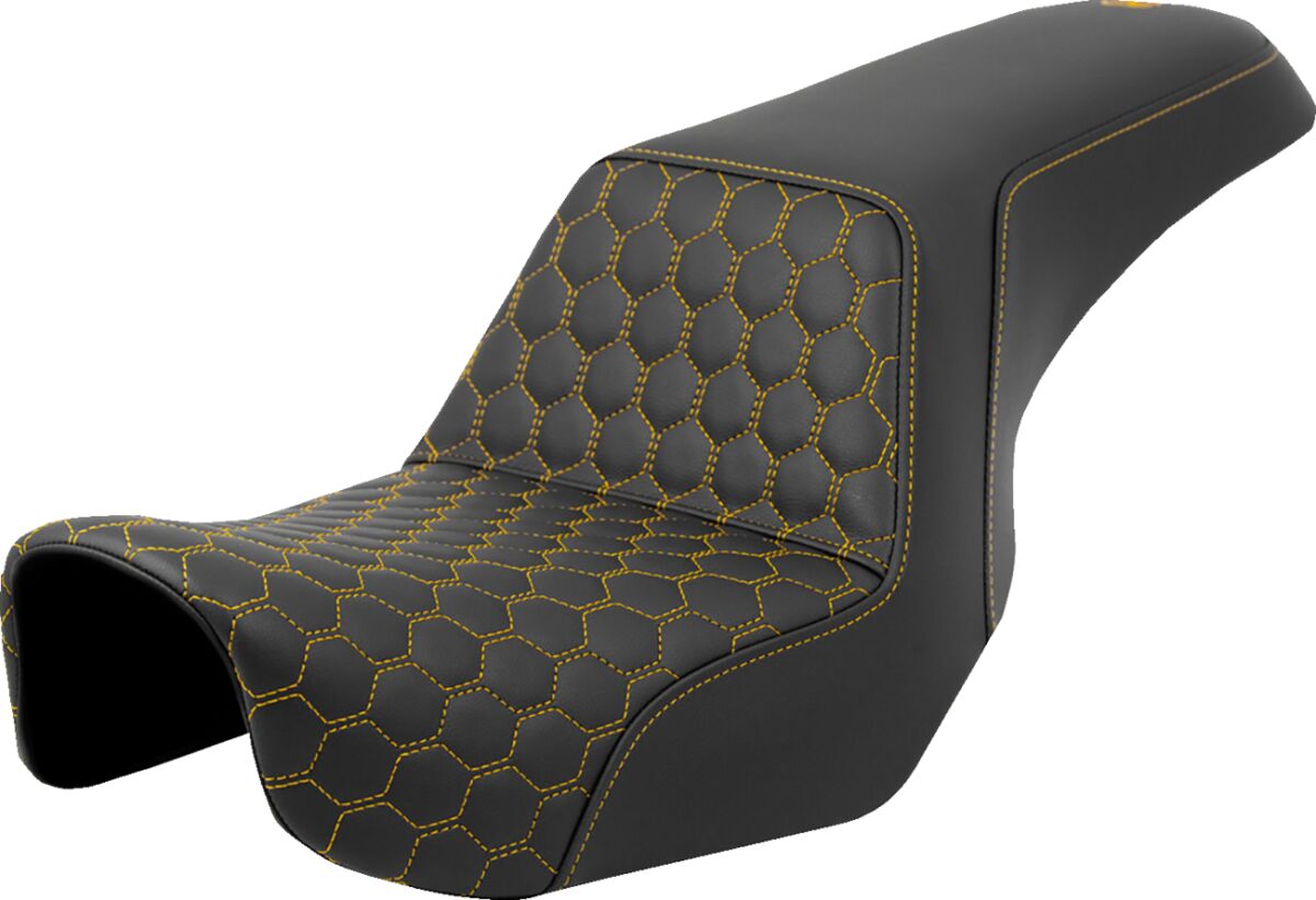 Step Up HC Seat, Gold Stitch - 06-17 Dyna Seat Saddlemen Default Title