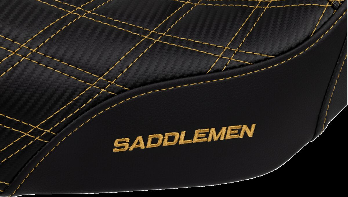 Saddlemen SDC Pro Series Performance Gripper Seat, Gold Stitch - 06-17 Dyna Seat Saddlemen