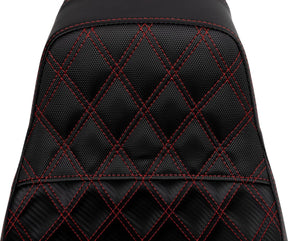 SDC Pro Series Performance Gripper Seat, Red Stitch - 06-17 Dyna Seat Saddlemen