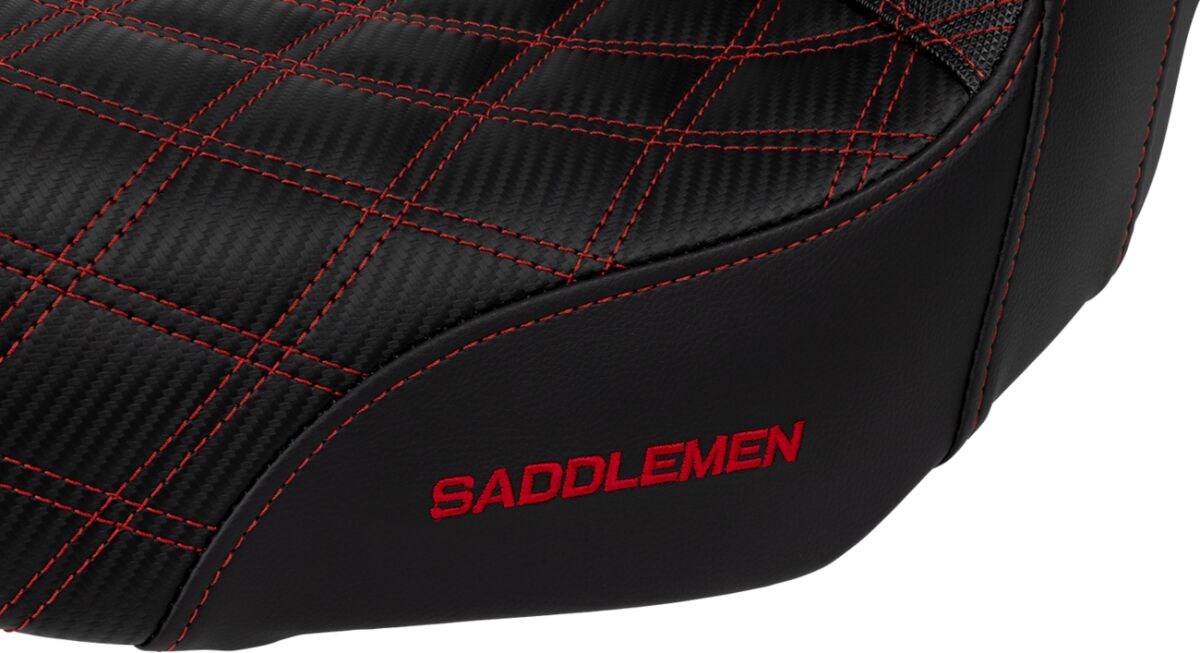 SDC Pro Series Performance Gripper Seat, Red Stitch - 06-17 Dyna Seat Saddlemen