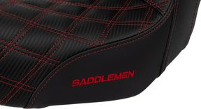 SDC Pro Series Performance Gripper Seat, Red Stitch - 06-17 Dyna Seat Saddlemen