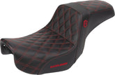 Saddlemen SDC Pro Series Performance Gripper Seat, Red Stitch - 06-17 Dyna Seat Saddlemen