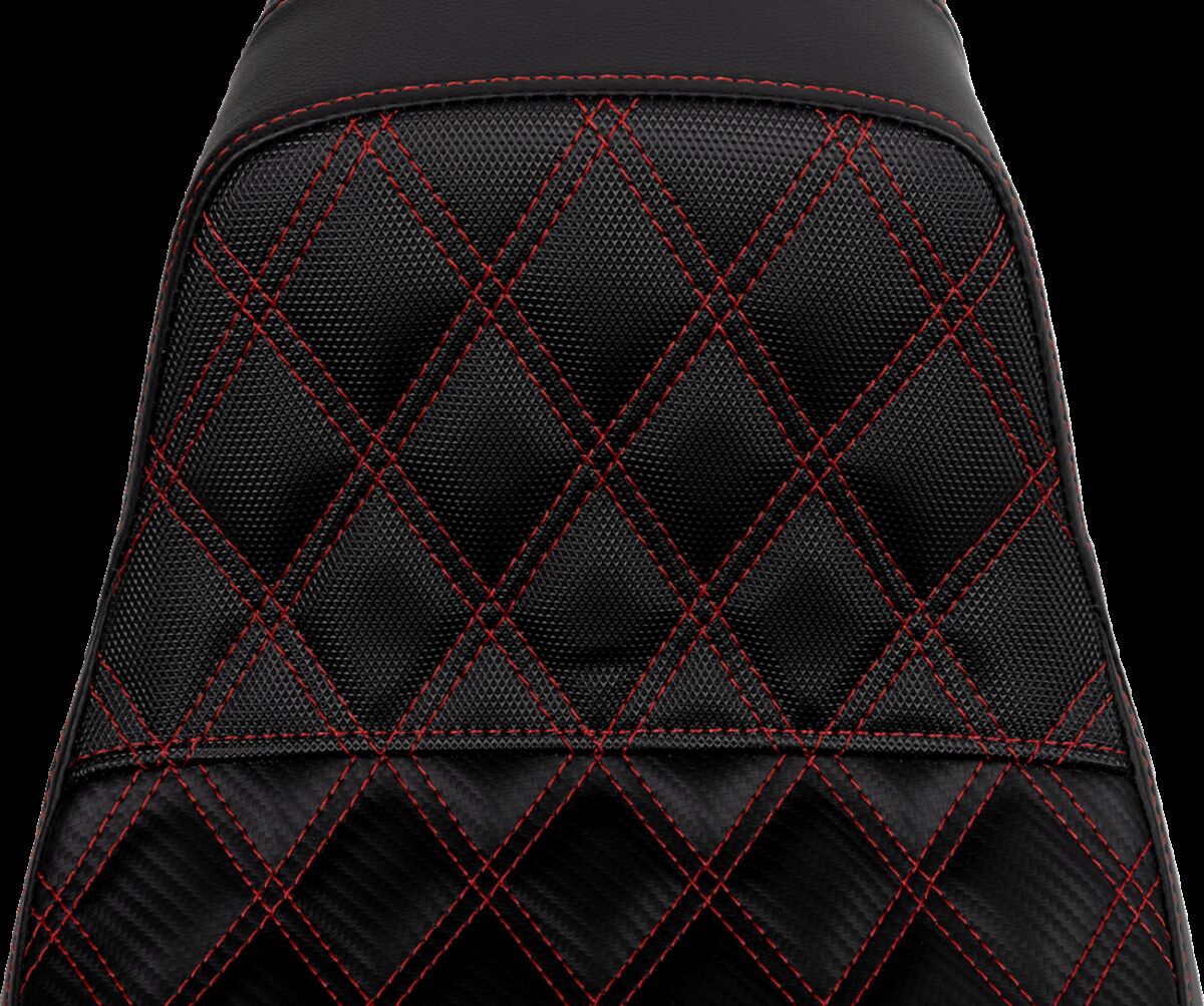 Saddlemen SDC Pro Series Performance Gripper Seat, Red Stitch - 06-17 Dyna Seat Saddlemen