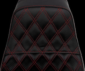 Saddlemen SDC Pro Series Performance Gripper Seat, Red Stitch - 06-17 Dyna Seat Saddlemen
