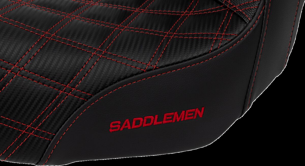 Saddlemen SDC Pro Series Performance Gripper Seat, Red Stitch - 06-17 Dyna Seat Saddlemen