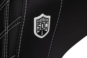 SDC Pro Series Performance Gripper Seat, White Stitch - 06-17 Dyna Seat Saddlemen
