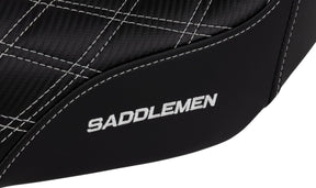 SDC Pro Series Performance Gripper Seat, White Stitch - 06-17 Dyna Seat Saddlemen